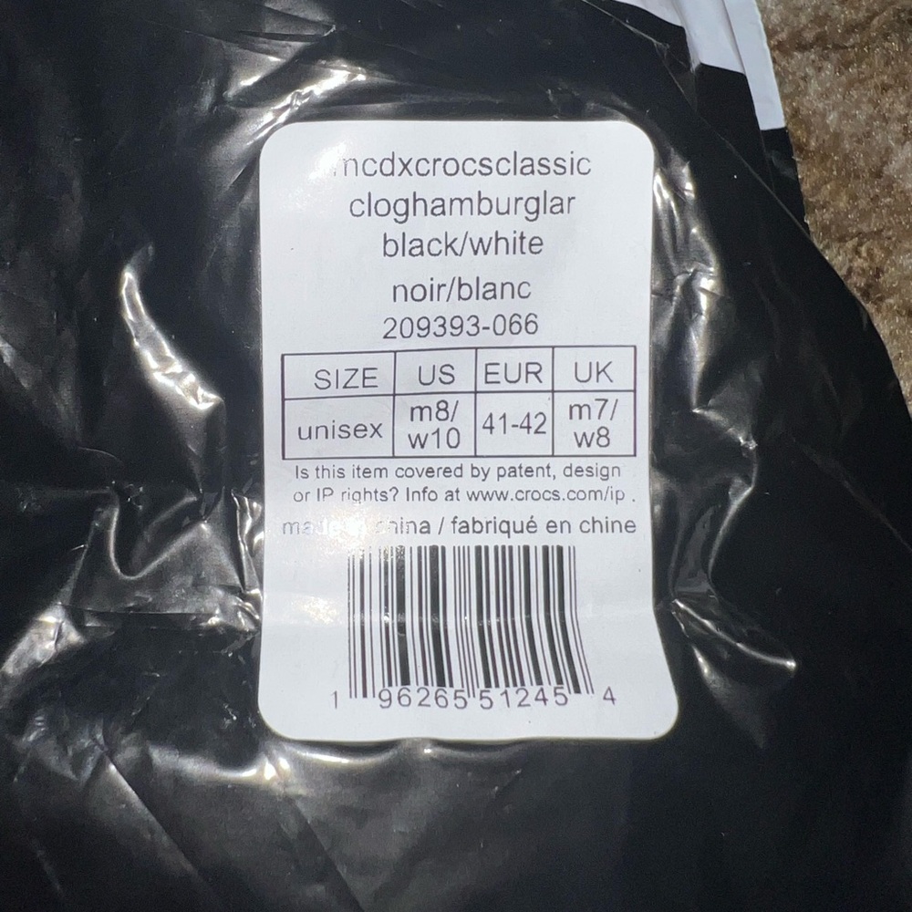 NWT Crocs x Mcdonalds Hamburglar Crocs with Jibbitz Size M8/W10 - Picture 5 of 9